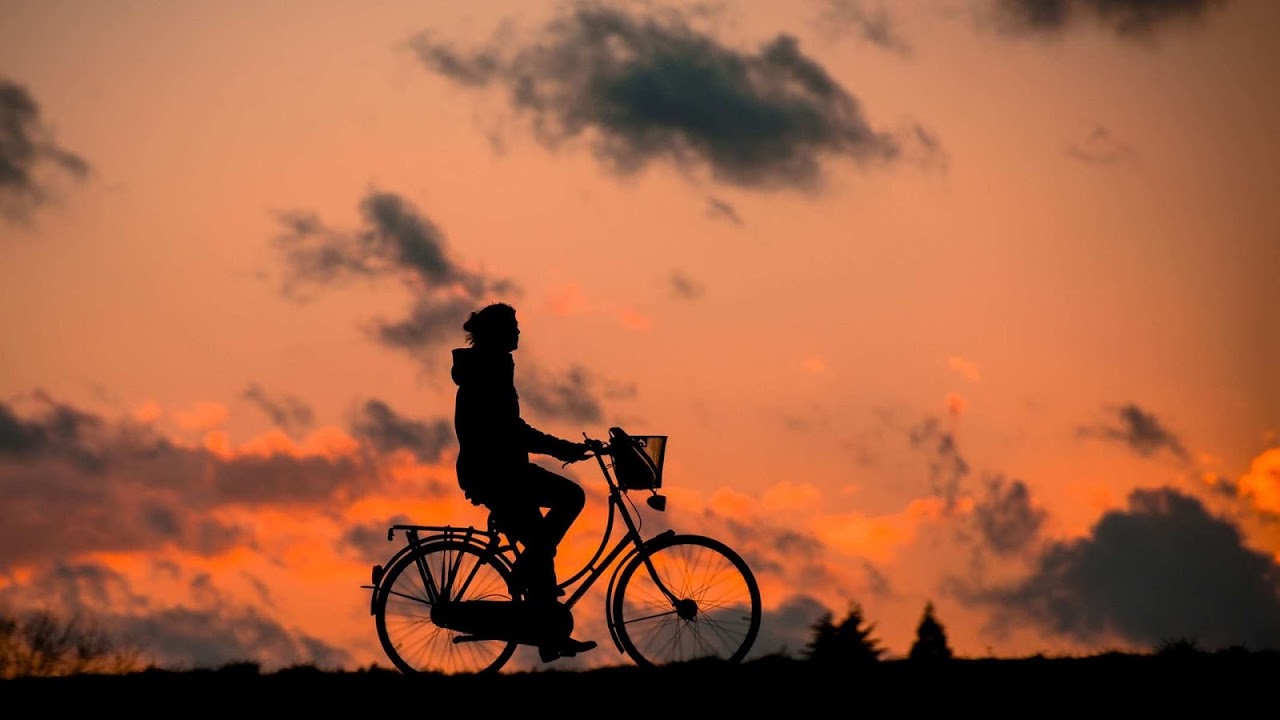 Person riding a bike in sunset - Beginner's Guide to Therapy